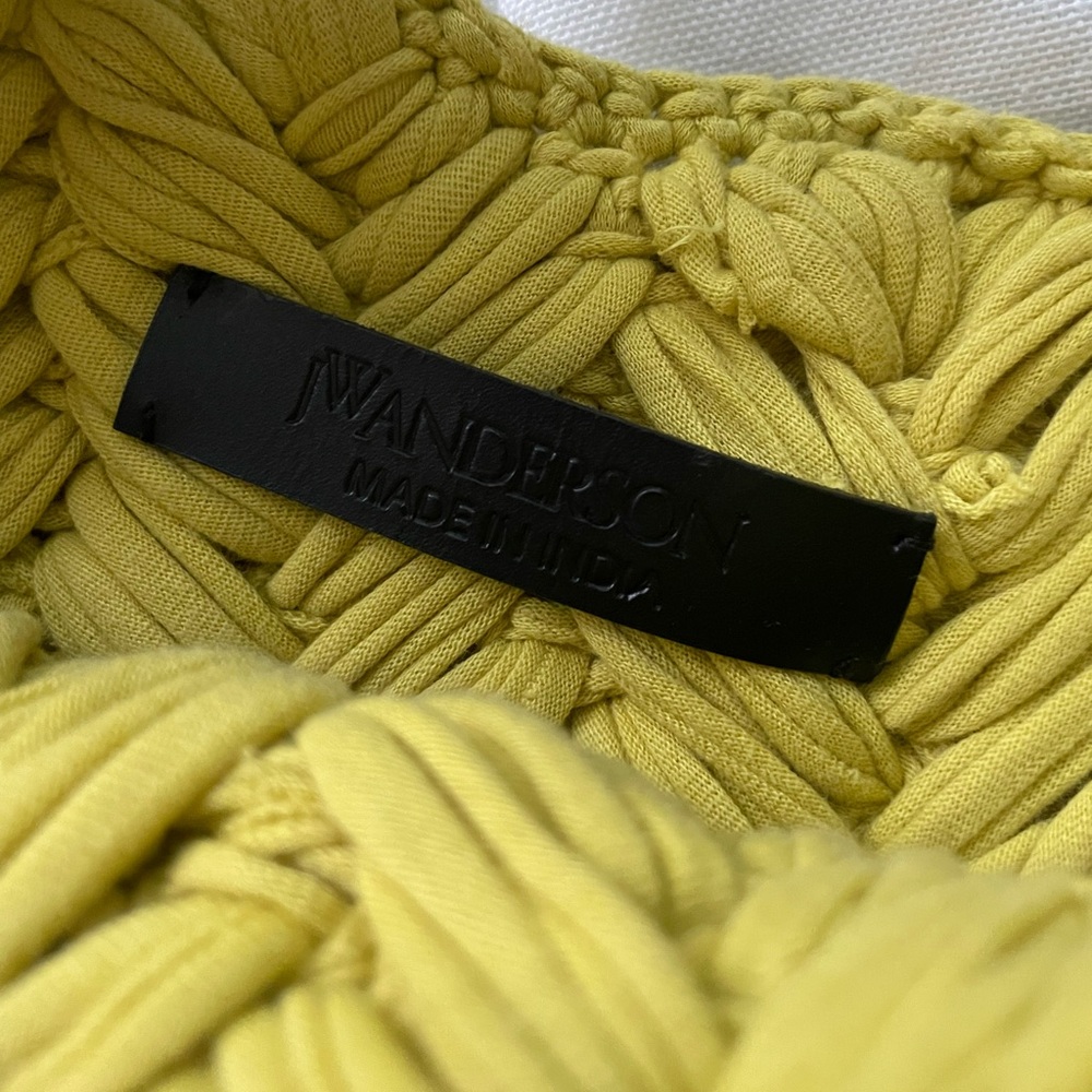 J.W Anderson Woven Knitted Shopping Chunky Tote Bag OS NWOT Lime Green - Picture 3 of 3